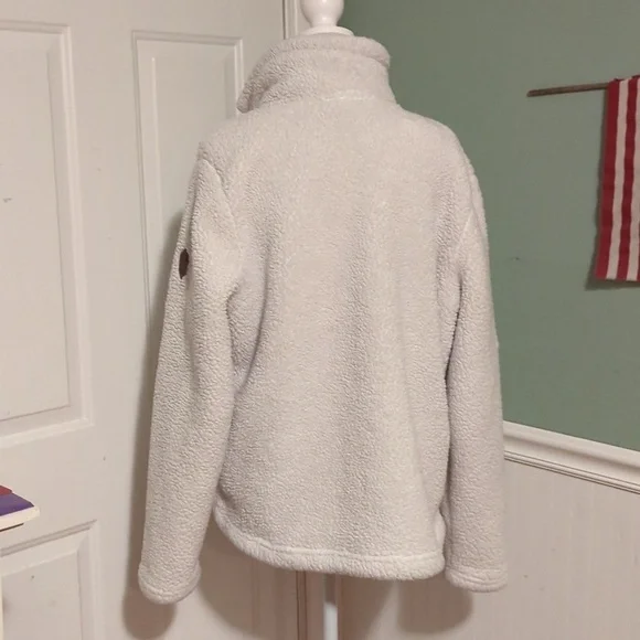 Free country Women's Large Fleece Zip Up Jacket Winter White Warm - Picture 7 of 12